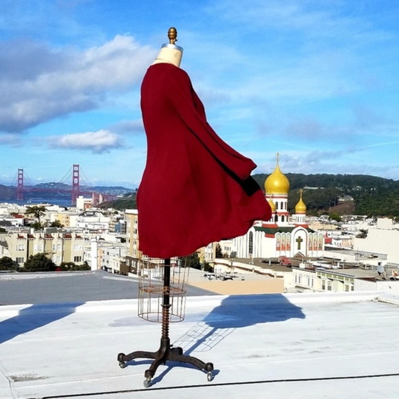 Jolie Dresses & Skirts - Maroon Long Sleeve Swing Dress, Sz M